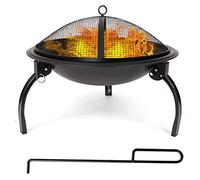 Fire Pit, Portable Folding Round BBQ Fire Bowl, Wood Burning for Outdoor Picnic and Backyard Use