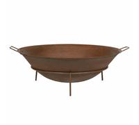 Fire Pit "Rusty" Basket Metal Party Garden Wood Burning Heat 61Cm Steel