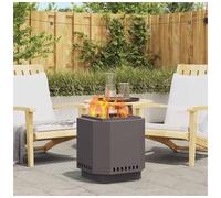 Fire Pit Smokeless Black Cold-Rolled Steel 48x48x51cm Outdoor Fireplace Gardens