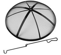 Fire Pit Spark Screen, Fire Pit Screen 27 Inch Round with Handle & Poker, Collapsible Heavy Duty Mesh Fire Pit Cover Fire Pit Lid for Outdoor/Patio/Backyard/RV Camping/Beach