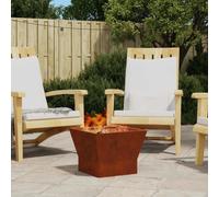 Fire Pit Square Brown 40x40x30cm Weathering Steel Outdoor Garden Fireplace Mini
