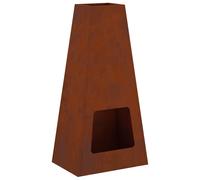 Outdoor Fireplace Cone Steel Weathering Brown 50x35x100cm Patio Centerpiece XL