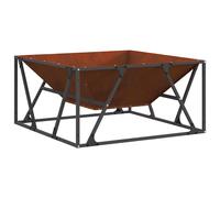 Fire Pit Steel Outdoor for Garden Square Metal Rust Resistant Durable vidaXL