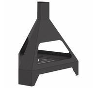 Fire Pit Steel Wood-Burning Fireplace Outdoor Triangular Portable vidaXL