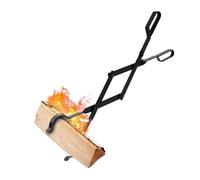 Fire Pit Tongs Fireplace Tongs 66CM Long Heavy Duty Wrought Iron Log Grabber for Camping(2pcs)