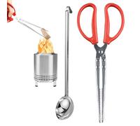 Fire Pit Tongs | Long-Handled Firewood Pick Tools - Fire Claw Log Grabber,for Cooking Serving Indoor Kitchen Outside Camping BBQ Pizza