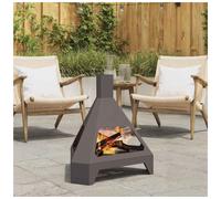 Fire Pit Steel Wood-Burning Fireplace Outdoor Triangular Portable vidaXL