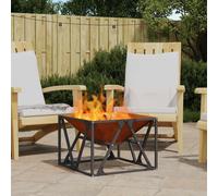 Fire Pit Weathering Steel Brown 50x50x35cm Steel Outdoor Modern Garden Fire Bowl