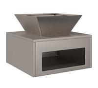 vidaXL 50 x 50 x 40 cm Corten Steel Rustic Square Design with Wheels and Wood Heater Outdoor Perfect as a Centrepiece in the Garden or Patio Portable Stove