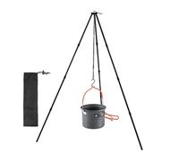 Fire Pit with Cooking Tripod: Stove Tripods, Camping Accessory, Adjustable Folding Camping Tripod, Aluminum Alloy Hanging Chain, Portable Cooking Stand