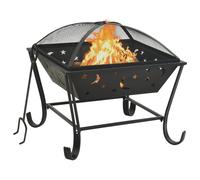 Fire Pit with Poker 62 cm XXL Steel Bowl Patio Heater Home Garden vidaXL