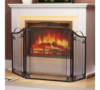 Fire Place Screen Fireplace Screen Metal Retro Partition Living Room Home Fireplace Decoration Guardrail Indoor Outdoor Freestanding Fireplace Fence for Coal Firing, Stoves and Grills