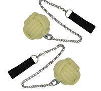 Fire Poi, Set of 2 -80mm Kevlar Spinning Poi - Twist Link Chain - Flow, Spinning, Circus, Dance Prop - for Festivals & Performances