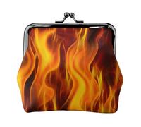 Fire, PU Leather Coin Purse, Small Wallets, Change Pouch with Kiss Lock Clasp Buckle, Change Purse