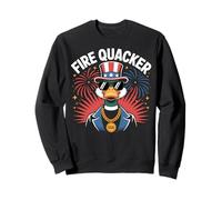 Fire Quacker Funny Fourth of July Patriotic USA Party Duck Sweatshirt