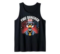 Fire Quacker Funny Fourth of July Patriotic USA Party Duck Tank Top