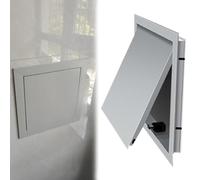 Fir Commercial Security Access Panel, Wall Drywall Small Access Doors with Magnetic Attachment Design, 6x6 8x8 10x10 12x12 Waterproof Metal Port Gray(350x350mm(14x14in))