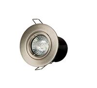 Fire Rated Downlight LED GU10 Spotlight Brushed Chrome Recessed Ceiling Light Kitchen Mains 240V Cool White Bulb