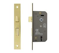 Fire Rated Electro Brass 3 Lever Sashlock 50 mm CE Rated