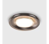 MiniSun | Modern Fire Rated Brushed Chrome GU10 Recessed Ceiling Downlight/Spotlights | Recessed Lighting, Home Décor Essential | Pack of 4 | Includes Bulb [6500K Cool White] | Mains Wired