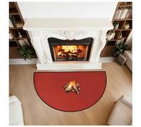 Fire Resistant Fireplace Hearth Mat Half Round Grill Mat Under Desk Fire Retardant Hearth Pad for Wood Stove Fireplace Fireproof Fireplace Rugs for Fire Pit Grill Pad,Red,2'3"x5'/28x60in
