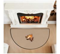 Fire Resistant Fireplace Hearth Mat Half Round Grill Mat Under Desk Fire Retardant Hearth Pad for Wood Stove Fireplace Fireproof Fireplace Rugs for Fire Pit Grill Pad