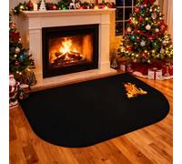 Fire Resistant Hearth Rug 40x19.7 Inches - Fireproof Fireplace Mat & Hearth Pad for Wood Stove, Fire Pit - Indoor/Outdoor Ember & Spark Floor Protection (Black)