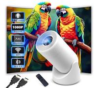 Fire Resistant Mini Projector with WiFi & Bluetooth, 1080P Supported, 300ANSI, Auto Keystone, 200" Display, Portable Phone Projector for iPhone, Android, TV Stick, HDMI, USB