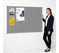Fire-Retardant Aluminium Frame Noticeboard, 120 x 180cm, Grey | Fully compliant with fire safety regulations UK manufactured for assured quality & years of use