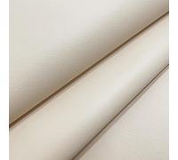 Fire Retardant Faux Leather Thick Leatherette Vehicle Restoration Sofa Upholstery Fabric - Suitable for Domestic and Commercial use - Cream - 1 Metre