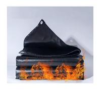 Fire Retardant Heavy Duty Tarp Waterproof Welding Curtain with Grommets & Reinforced Edges Tear Resistant Shade Cloth for Garden Furniture & Camping (Black 2x3m/6.6x9.8ft)