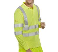 FIRE RETARDANT HI-VIS ANTI STATIC POLO LONG SLEEVED SATURN YELLOW 6XL