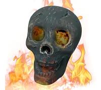 Fire Retardant Human Skull Trunks, Fire Retardant Ceramic Fire Pit Skull Trunk | Reusable Fire Proof BBQ Simulation Skull Props with Skeleton Flame