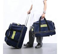 Fire Retardant Oxford Cloth Trauma Backpack, Large Capacity Waterproof Jump Bag, Empty Storage Pack with Wheels for Police, Firefighters, Home Nurses