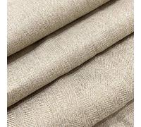 Fire Retardant Rustic Tweed Faux Wool Look Chevron Woven Herringbone Upholstery Fabric - Cream - Sample