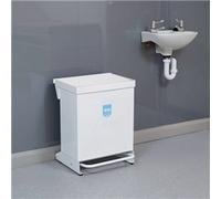 Fire Retardant Steel Sackholder White Body with White Lid 42L 410364