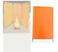 Fire Retardant Welding Screen - Foldable Welding Protection Screen with Steel Frame, Portable Flame Proof Partition, Spark Resistant Safety Screen for Grinding and Cutting