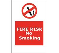 Fire risk no smoking Dibond Aluminium sign - 15 x 20 cm