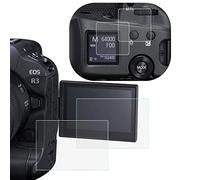 Fire Rock EOS R3 Top+LCD Screen Protector for Canon EOS R3 Full-Frame Mirrorless Camera, Ultra-Clear 9H Hardness Tempered Glass Cover for Canon R3-2+2 Packs