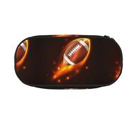 Fire Rugby American Ball,Small Pencil Case Large Capacity Pencil Pouch Office Stationery Organizer