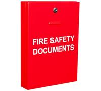 Fire Safety Document Box, STI-EMA4FIRE-G - Safety Technology International, A4 Metal Document Box, Red with Gloss Finish, 350mm x 245mm x 50mm