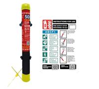 Fire Safety Stick - FSS50-HR - Holiday Rental Property Edition (Fire Extinguisher A, B, C, F & Electrical fires - 50 Seconds Discharge, with vinyl wall sign, No Damaging Mess, 15 year Shelf life)