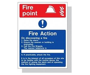 Fire Safety Supplier Caravan Park Fire Action - 200x300mm