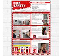 Fire Safety Training Poster A3 - Workplace Fire Safety Guide - Fire Prevention, Emergency Actions & Extinguisher Use - UK Health & Safety Compliance Wall Chart