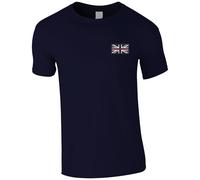 Fire Service Thin Red Line Union Jack Embroidered Men's T-Shirt - Fireman Firefighter Emergency Services T Shirt Embroidery (UK, Alpha, L, Regular, Regular, Navy)