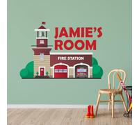 Fire Service Wall Sticker - Fire Station Personalised Wall Art (60cm Width x 45cm Height)