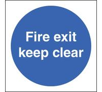Fire Signs - Fire exit keep clear - Self Adhesive Vinyl