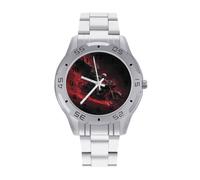 Fire Skeleton Riding Motorcycle Men's Watches Analog Quartz Wrist Watch | Stainless Steel Band,Wristwatches,for Men Gift,Fashion,for Business Work Office