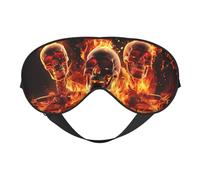 Fire Skeletons Sleep Mask for Women & Men - Double-Sided Eye Mask with Adjustable Strap, Soft Silky Feel, Light-Blocking & Breathable for Travel, Nap, Shift Work, Yoga