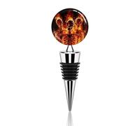 Fire Skeletons Wine Stopper Silicone Bottle Stopper Leak Proof Wine Cork Keep Fresh Reusable Bottle Sealer Plug for Beverage Champagne Decorative Gifts for Bar Party